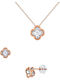 Margaritari Set with Necklace , Earrings & Pendant from Rose Gold with Stones