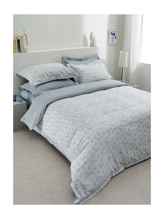 Vesta Home Sheet Sets King Size 280x270cm. Geneva Bay Leaf Mint 4pcs