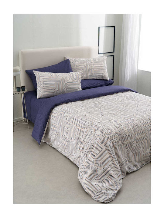 Vesta Home Sheet Sets King Size with Elastic 240x270+35cm. Lorena Kaφe 4pcs