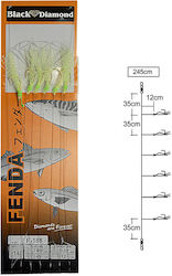 Black Diamond Artificial Bait Sabiki Rigs Fluorescent 2.45cm Green