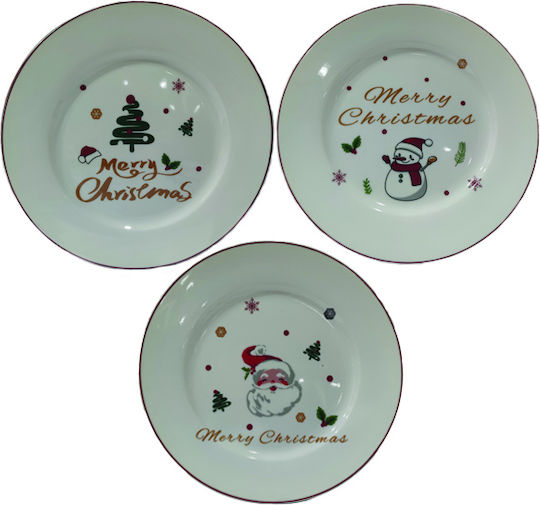 AGC Set Weihnachtliche Teller Porzellan D24.7cm. 2Stück