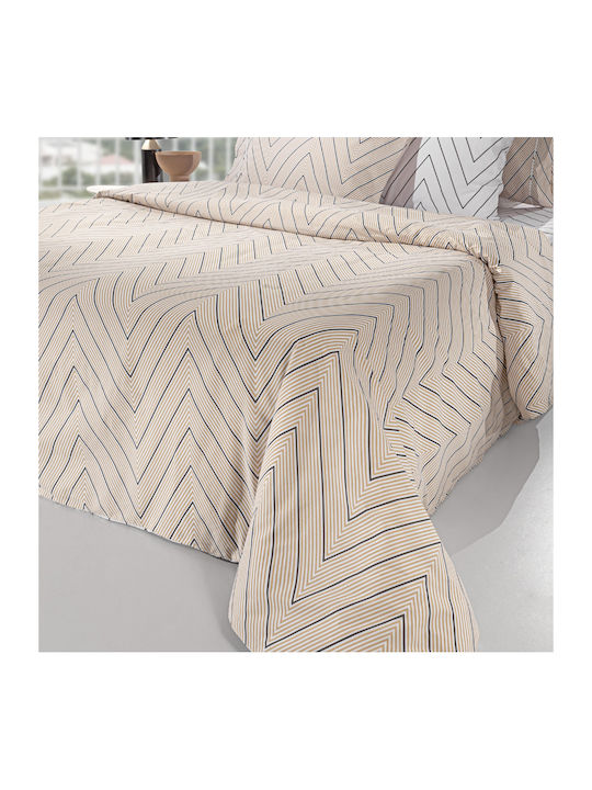 Guy Laroche Cotton Duvet Cover Set 165x225cm Single With Pillowcase Canyon Natural