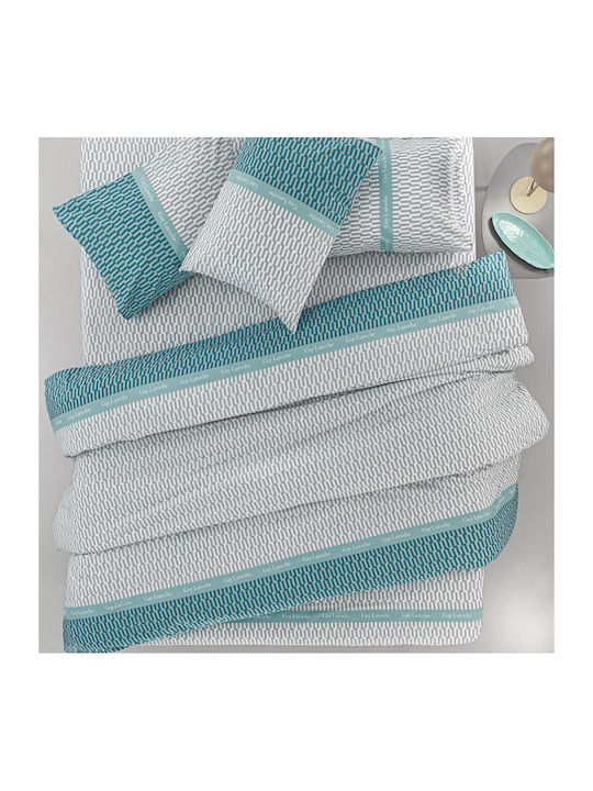 Guy Laroche Duvet Cover Set Cotton Queen with 2 Pillowcases 225x225 Status Petrol