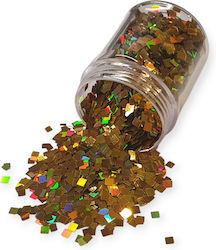 Chunky Glitter Τετράγωνο Ιριδίζον 20gr Χρυσό