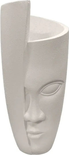 Marhome Übertopf Fiberglas Weiß 41x41x112εκ.