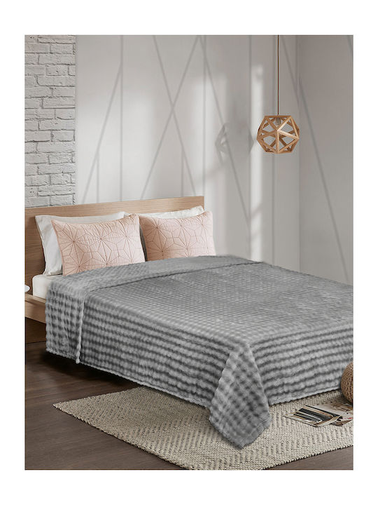 Madi Puffella Decke Fleece Einlagig 160x220cm Grau