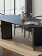 Sabella Oval Wooden Dining Room Table Black Wood 200x90x75cm