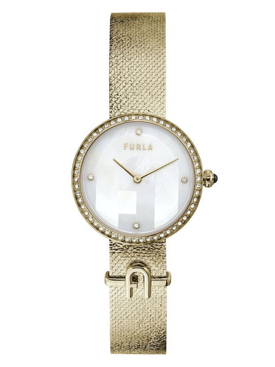 Furla Damen Uhr mit Gold Metallarmband