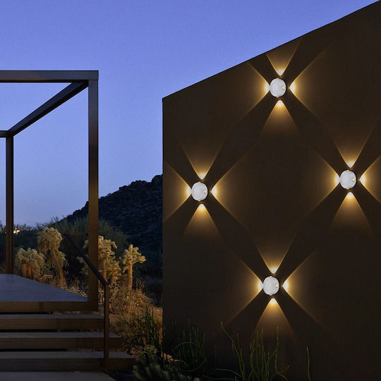 Kelvo Arkos Wall-Mounted Outdoor Spot Light LED IP65 8W with Warm White Light 13x5.5x13εκ.