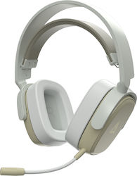 Ajazz AHM09 MAX Ασύρματο Over Ear Λευκό