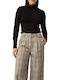 Women's Long Sleeve Turtleneck Top Black