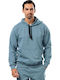 Sweatshirt with Hood Denim Blue