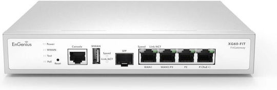 EnGenius FitGateway6 4G 1SFP Gestionat PoE+ Switch cu 4 Porturi Gigabit (1Gbps) Ethernet și 1 Port SFP