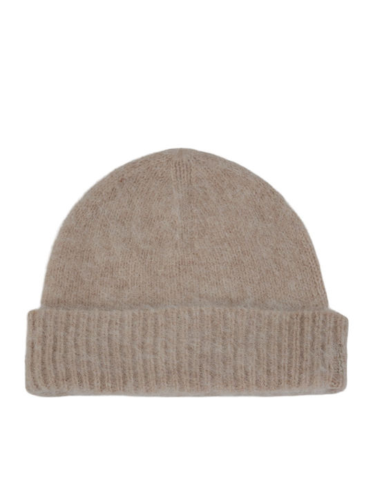 Beanie Γυναικείος Σκούφος Πλεκτός σε Μπεζ χρώμα
