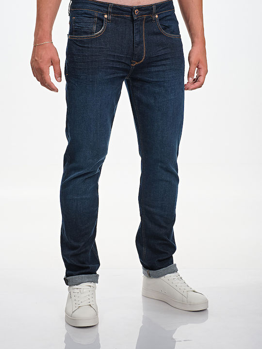 Zack Ανδρικό Παντελόνι Τζιν με Regular Εφαρμογή Dark Blue
