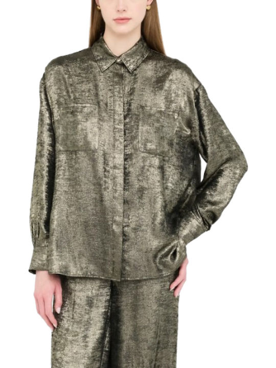 Дълъг ръкав Женска Риза White, Gold