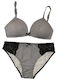 Jadea Lace Underwear Set with Bra & Slip Black