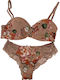 Jadea Lace Underwear Set with Bra & Brazil mocha