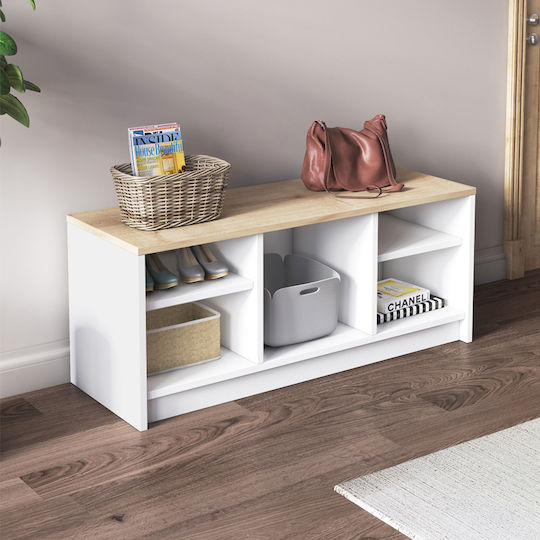 London Wooden Shoe Organizer White 100x35x40cm