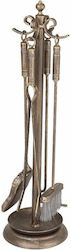 La Belle Maison Fireplace Tool Set with Stand Holder Brown