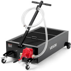 Vevor Recipient de Scurgere Ulei cu Profil Redus Capacitate 94,6 L Recipient Mobil de Scurgere Ulei Pompă Manuală Tub 2,2 M și Mâner T Rabatabil Impermeabil și Rezistent la Coroziune Potrivit pentru Mașini Suv-uri Camioane Atv-uri Negru