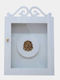 WoodStudio Wall-Mounted Rectangle Wedding Crown Case Wooden White 36x26cm