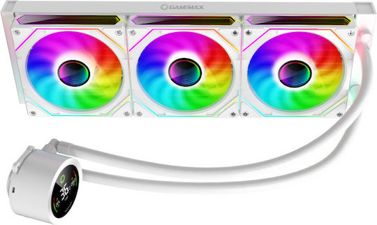 GameMax IceBurg 360 Digital Υδρόψυξη AIO CPU με 3 Ανεμιστήρες 120mm και ARGB Φωτισμό Λευκή
