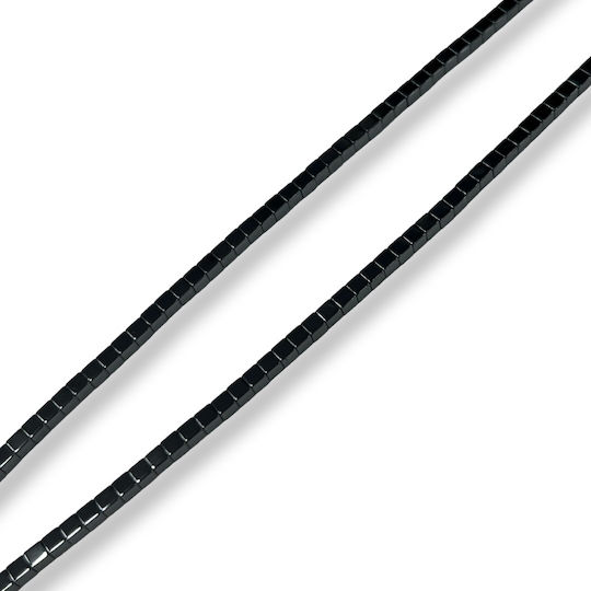 Achat Perle Würfel Schwarz 2*2mm 2 Stück