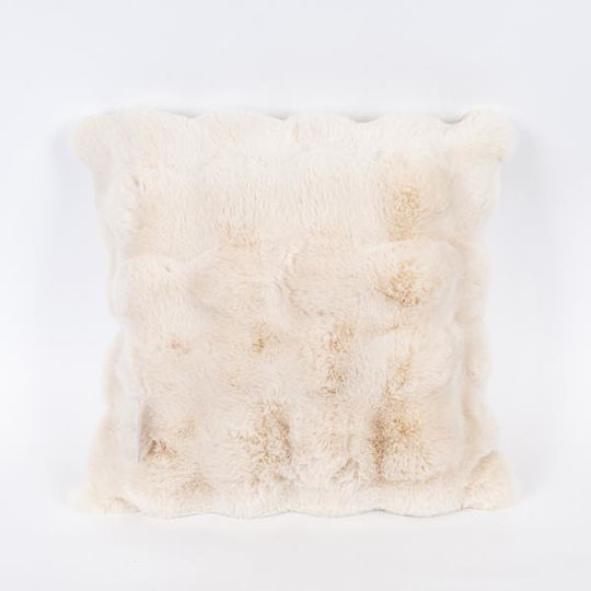 Estheti Beige Furry Pillow Honeycomb 45x45cm