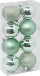 Set 8 Kunststoff Türkis Kugel Ornament 7cm Set 8 Kunststoff Türkis Kugel Ornament 7cm