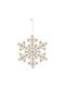 Hängendes Schneeflocke Ornament Kunststoff Gold mit Glitzer Set 8Stück
