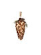 Hanging Pine Nut Glass Christmas Tree Ornament Brown 6x12.5cm