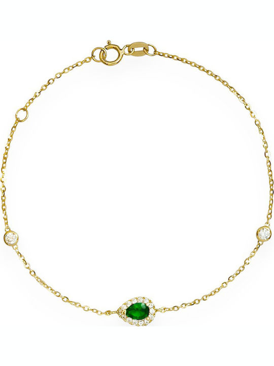 Goldjewels Women's Bracelet Rosette made of Gold 9K with Zircon