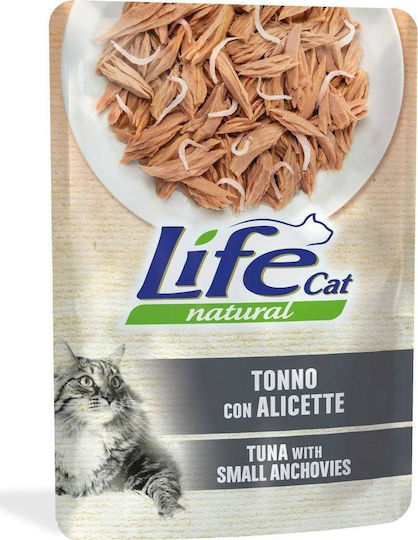 Nassfutter für Erwachsene Katzen in Beutel mit Thunfisch, Sardellen und Reis 70gr