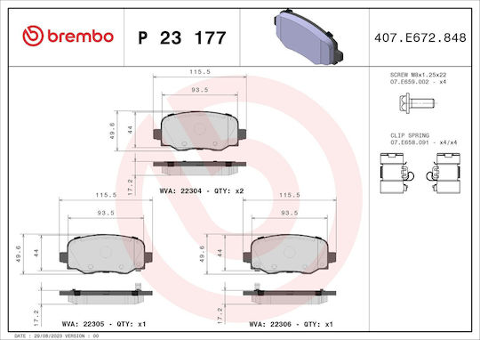 Brembo Brake Pad Set Disc Brake P 23 177