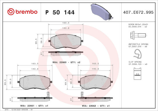 Brembo Bremsbelag Set Scheibenbremse P 50 144