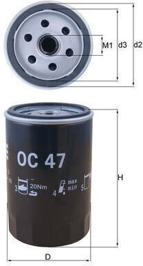 Mahle Oil Filter Oc 47