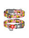 Collar Waudog Nylon Nylon Collar QR Passport Plastic Fastex Avocado On Pink Pattern S 15mm/25-35cm