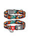 Collar Waudog Nylon Nylon Collar QR Passport Plastic Fastex Toothed Monsters Pattern M 20mm/28-40cm
