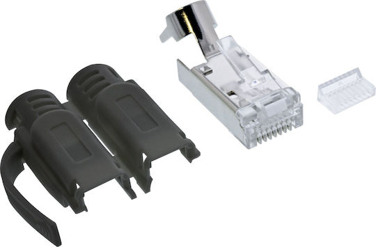 Inline Inline Cat.6a RJ45 Shielded Crimp Plugs Bend Protection Insertion Guide Black Pack of 100 Pieces