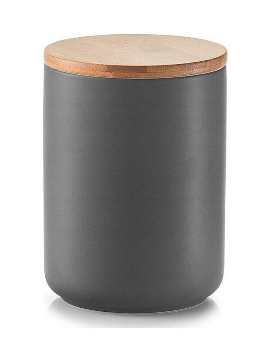 Zeller Vase General Use with Lid Ceramic Gray 650ml