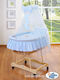 My Sweet Baby Straw Moses Basket with Stand Blue