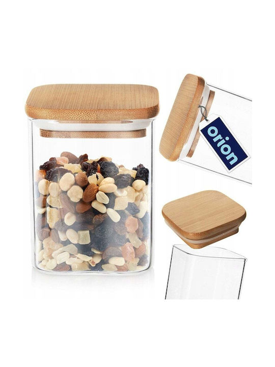 Orion Vase General Use with Lid Glass Transparent 850ml