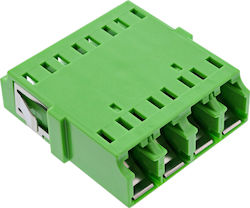 Inline Fiber Optic Coupler Quad LC LC Singlemode Green Ceramic Sleeve Inline Fiber Optic Coupler Quad LC LC Singlemode Green Ceramic Sleeve