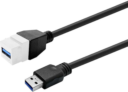 Vivolink Keystone White USB 3.0 A-Female to USB 3.0 A-Male