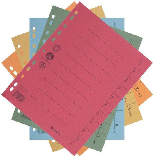 Donau Divider Cardboard A4 235x300mm 1-10 1 Pack