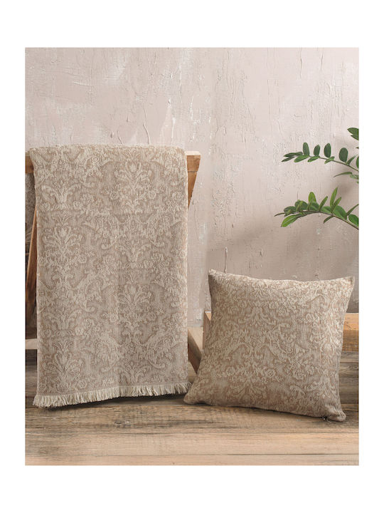 Rythmos Bianco Ριχτάρι Τριθέσιου Καναπέ Δύο 'Οψεων Chenille 180x280εκ. Μπεζ 117-193-3041