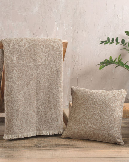 Rythmos Bianco Ριχτάρι Τριθέσιου Καναπέ Δύο 'Οψεων Chenille 180x280εκ. Μπεζ