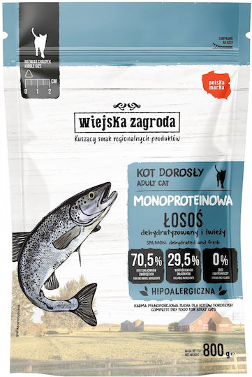Wiejska Zagroda Trockenfutter für erwachsene Katzen mit Lachs 0.8kg