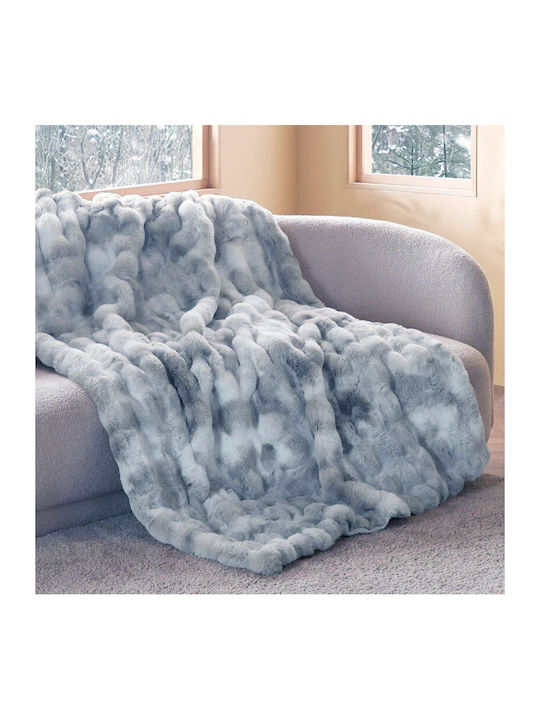 Mc Decor Ριχτάρι Διθέσιου Καναπέ Γούνινο 180x250εκ. Grey 26939